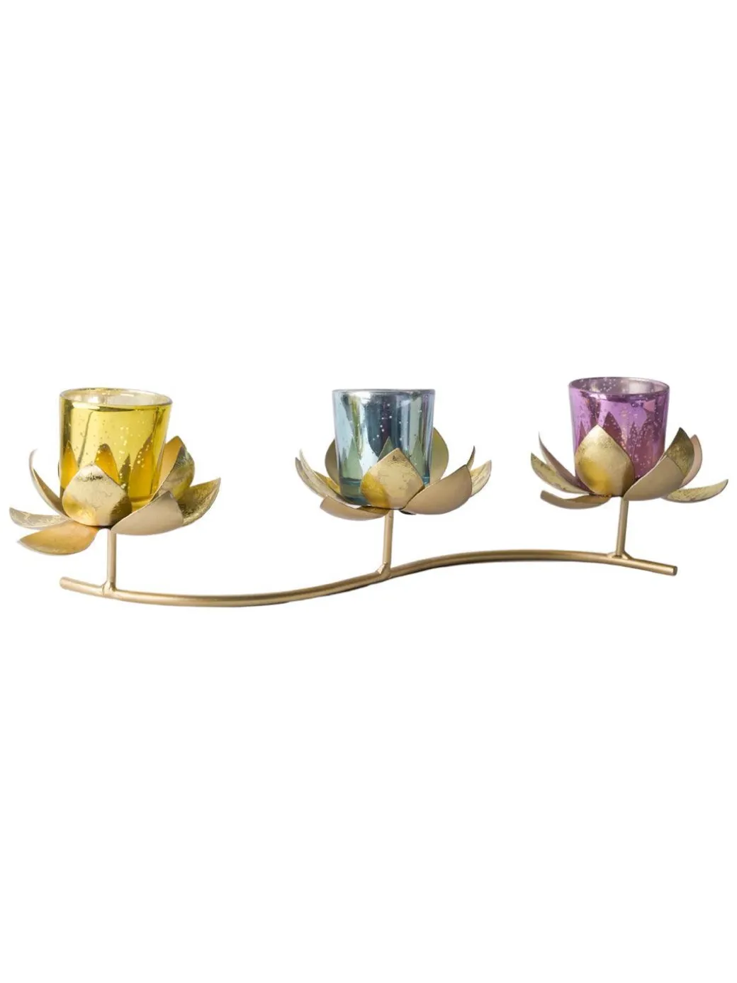 3 Lotus Mercury Votive Candle Holder for Table