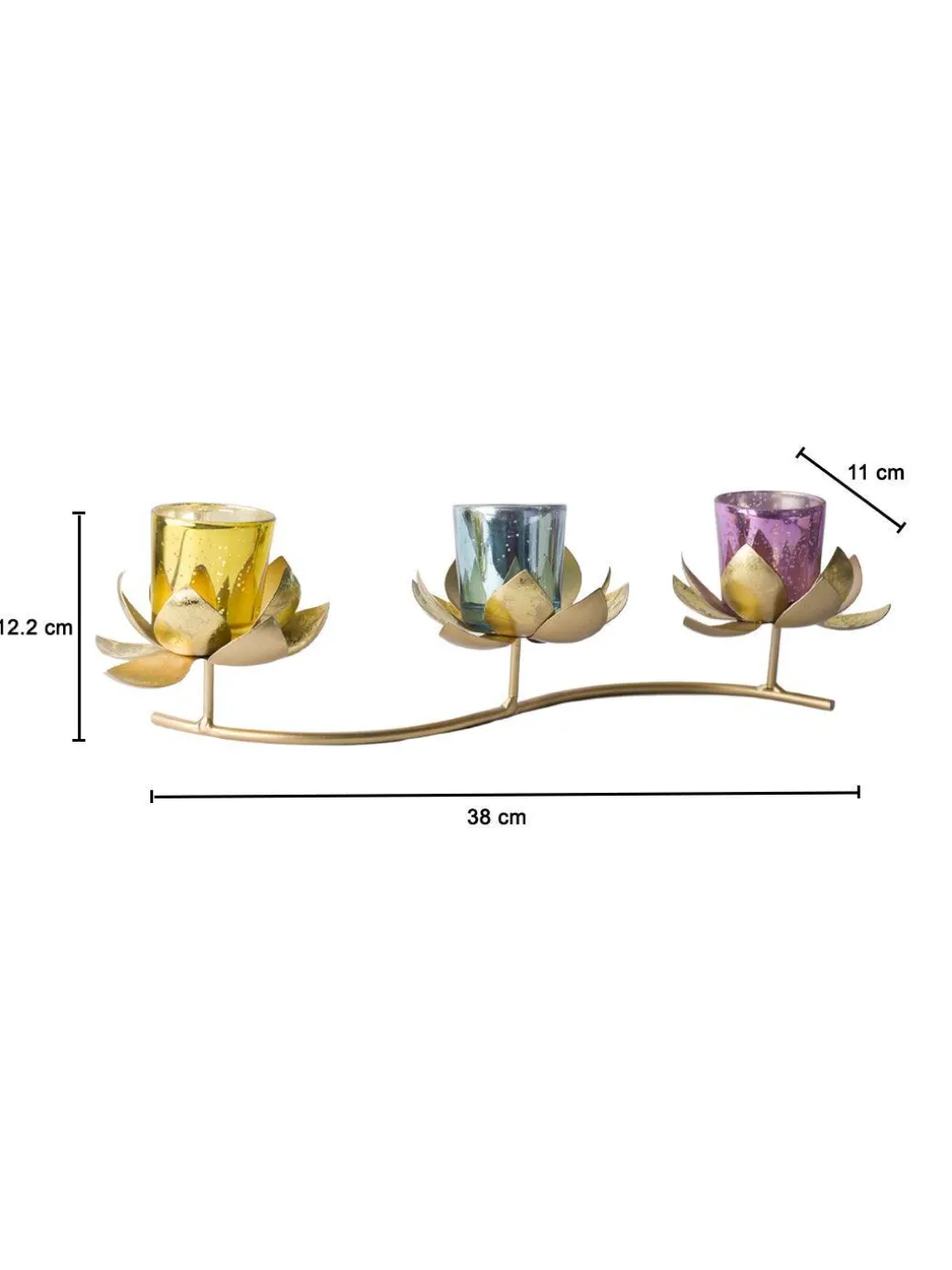 3 Lotus Mercury Votive Candle Holder for Table