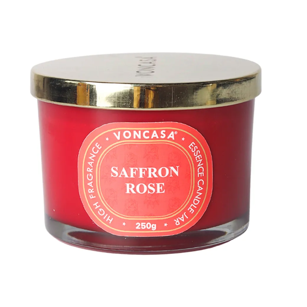 3 Wick Saffron Rose Candle 250G