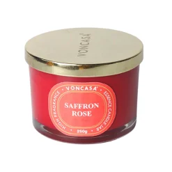 3 Wick Saffron Rose Candle 250G