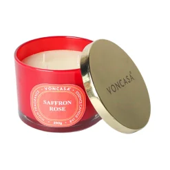 3 Wick Saffron Rose Candle 250G