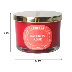 3 Wick Saffron Rose Candle 250G