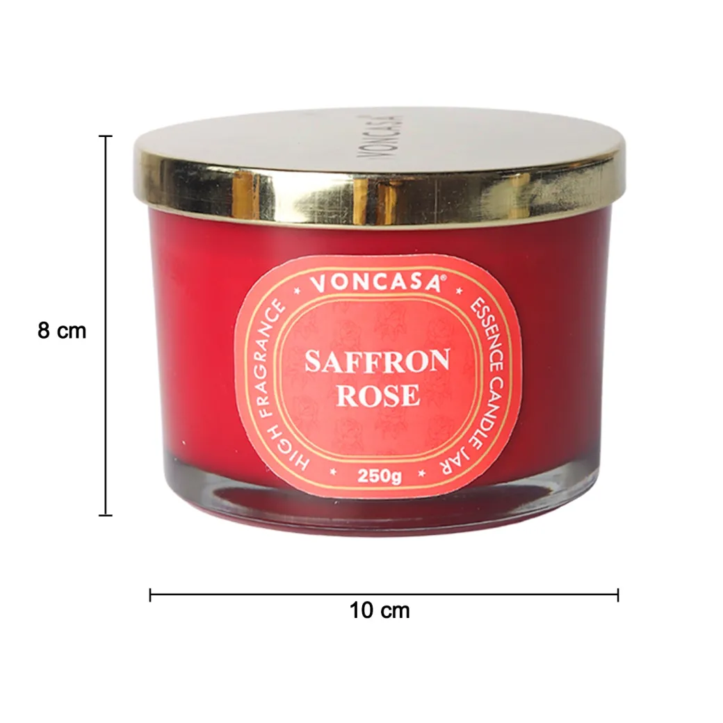 3 Wick Saffron Rose Candle 250G