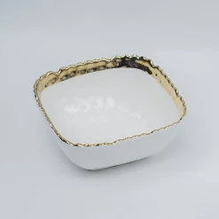 Antique Off White Ceramic Square Serving Dish - 18 x 18 x 7CM
