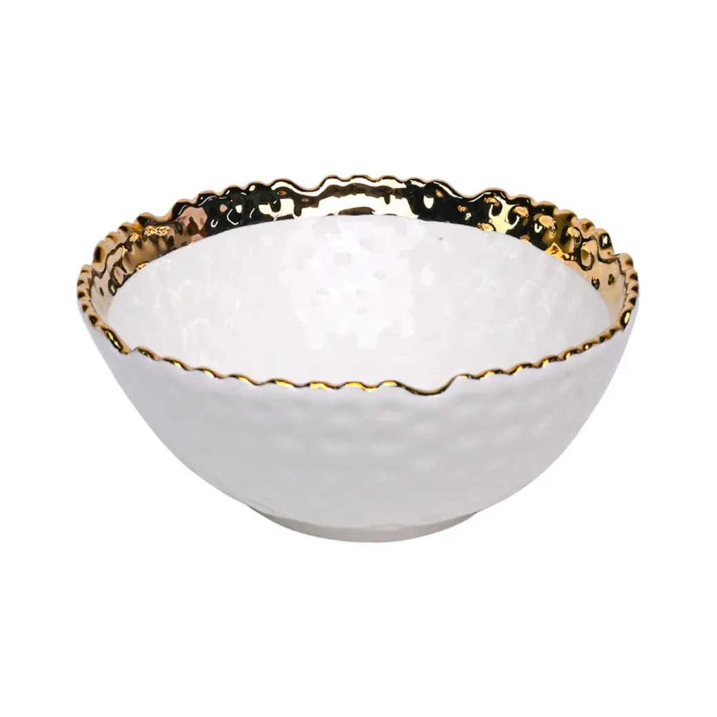 Antique Off White Ceramic Round Serving Dish - 14 x 14 x 6CM