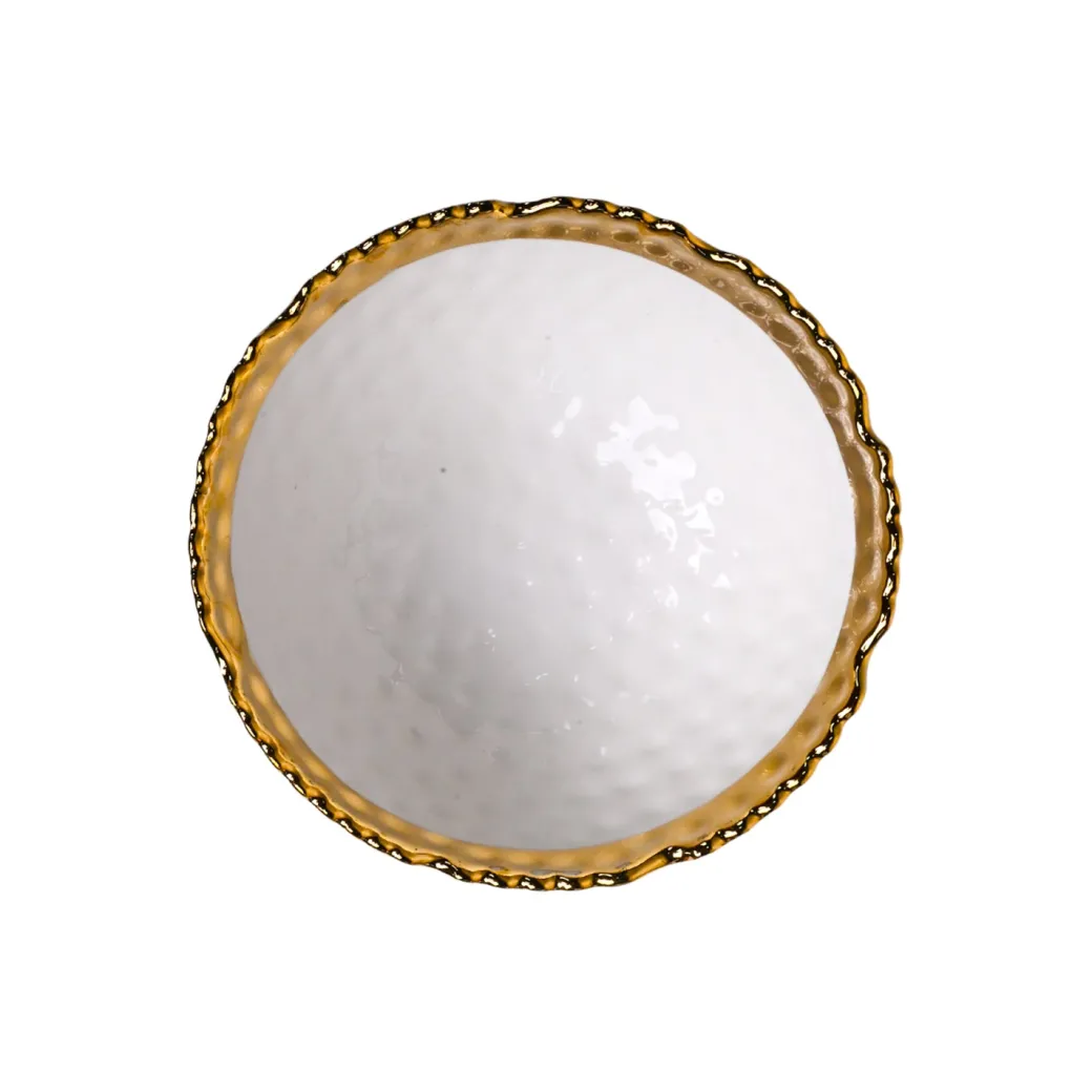 Antique Off White Ceramic Round Serving Dish - 14 x 14 x 6CM