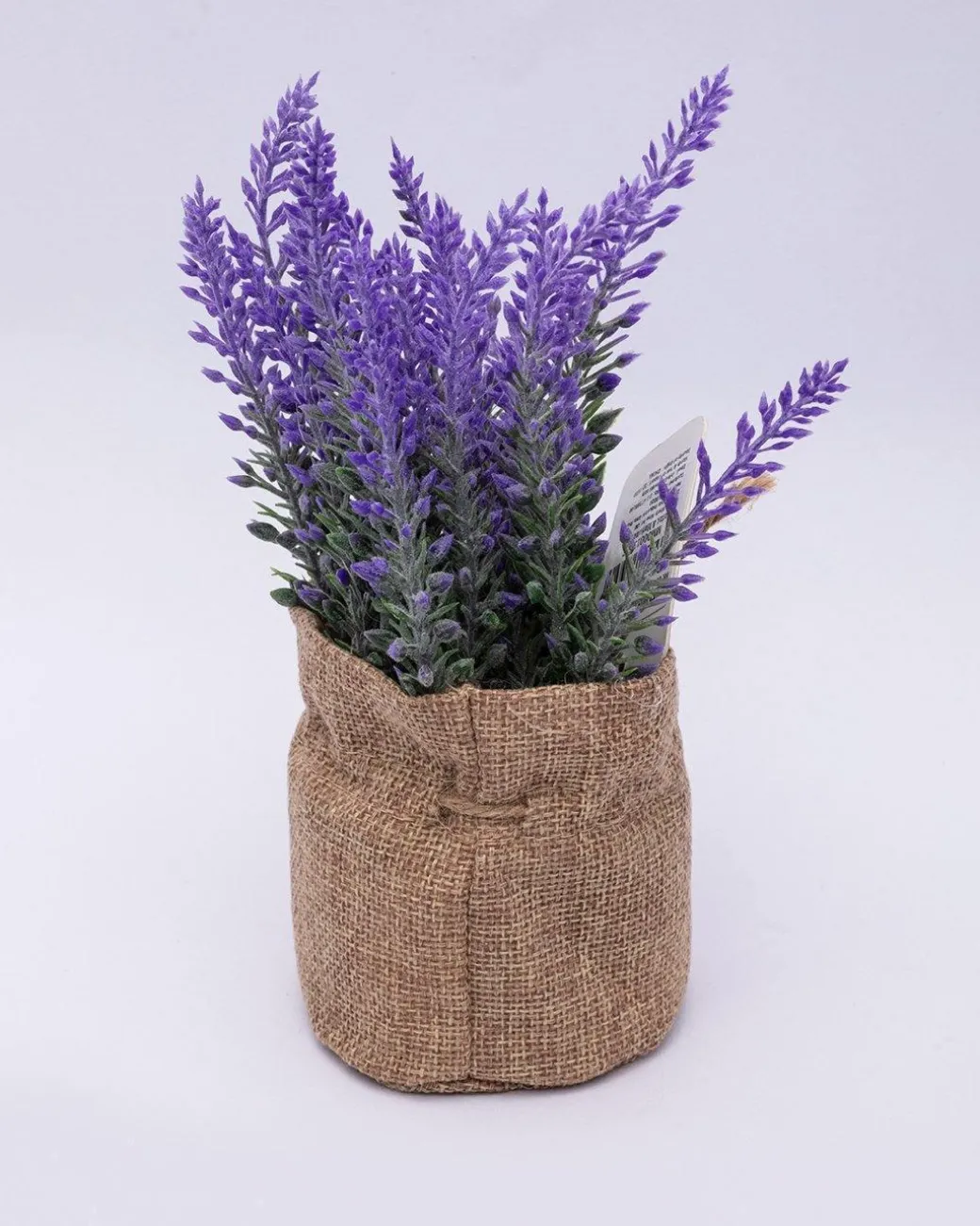Artificial Flower Plant with Sack Bag, Purple, Jute & Plastic