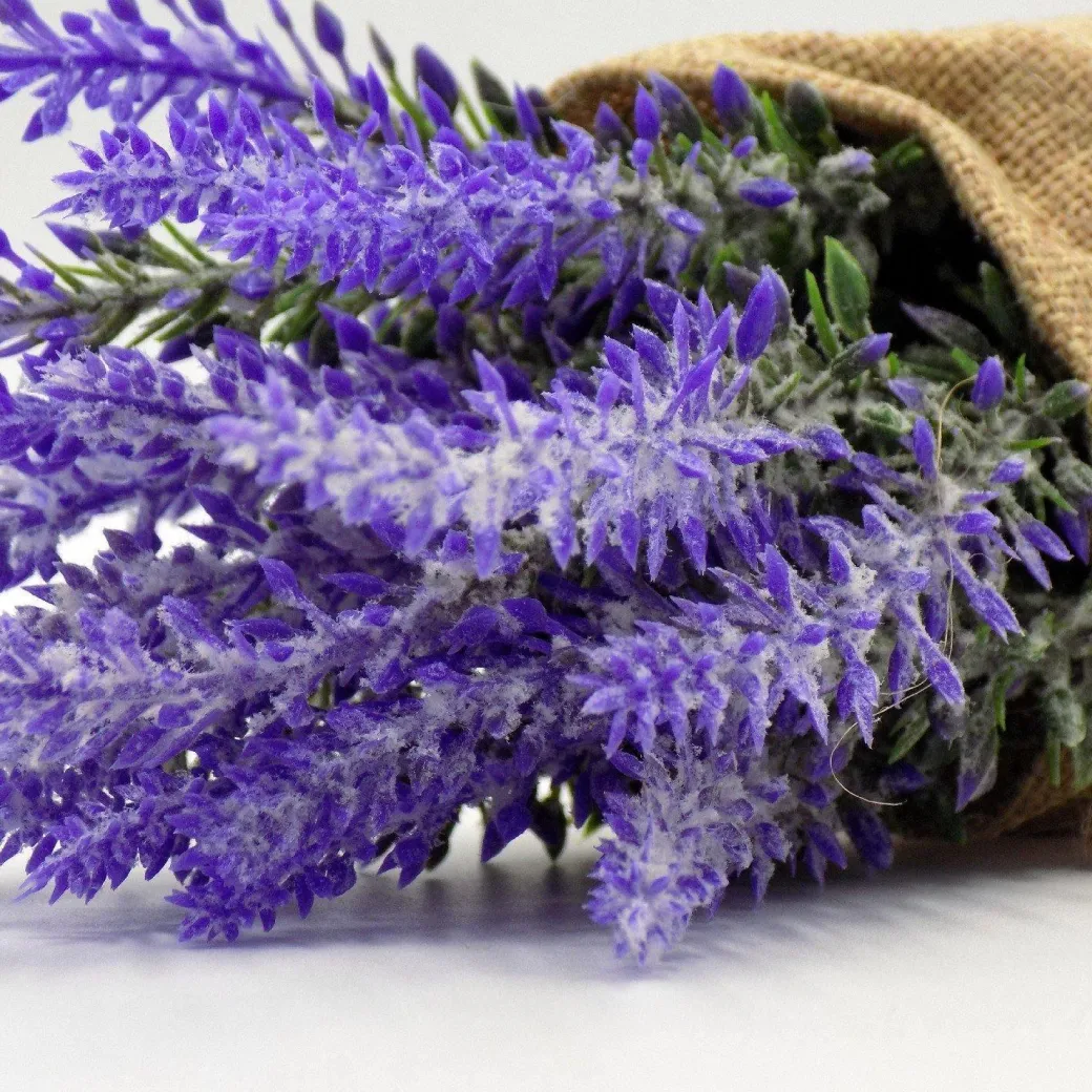 Artificial Flower Plant with Sack Bag, Purple, Jute & Plastic