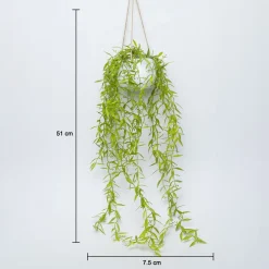 Artificial Greenery Hanging Plant With White Pot -For Home Décor