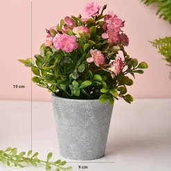 Artificial Plant With Pot – Green & Pink