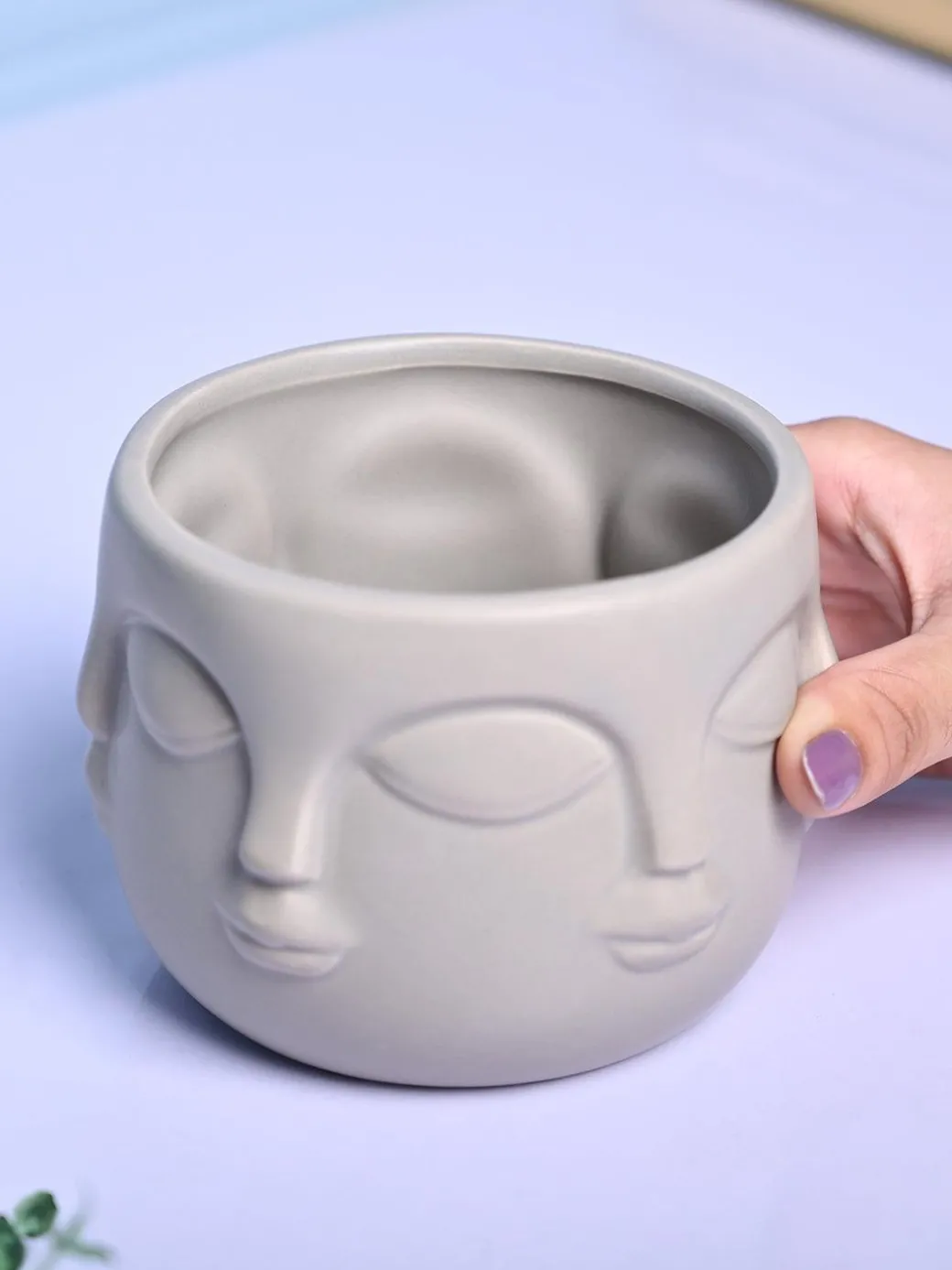 Artistic Grey Ceramic Vase