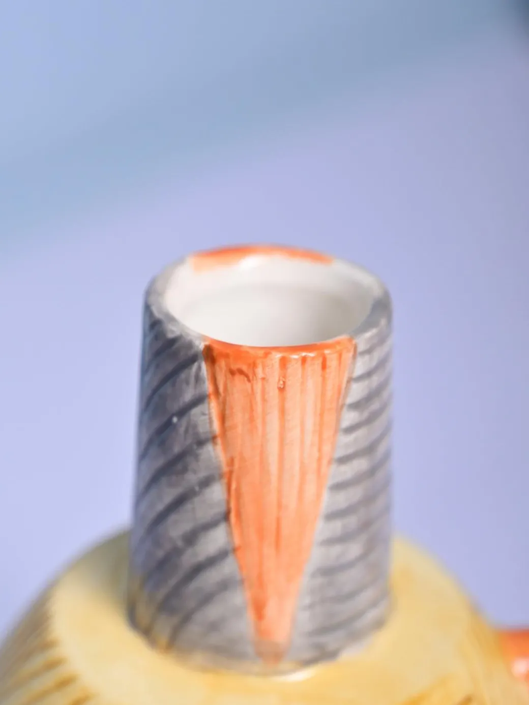 Asymmetrical Elegance - Blue & Yellow Vase