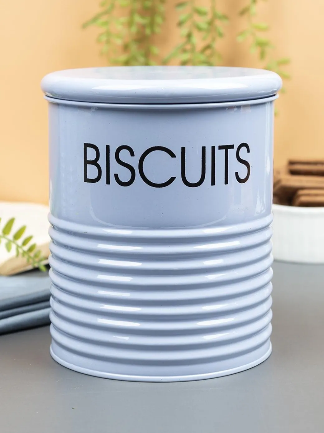 Biscuits Jar with Lid - (Blue, 1700mL)