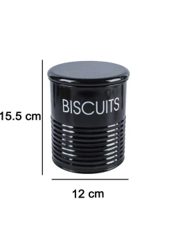 Biscuits Jar with Lid - (Black, 1700mL)