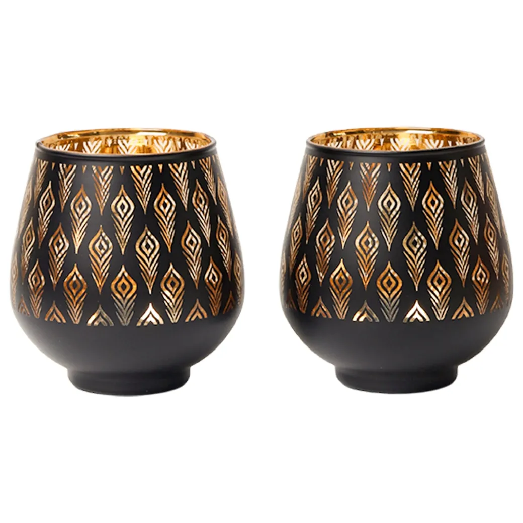 Black + Golden T-Lite Holders
