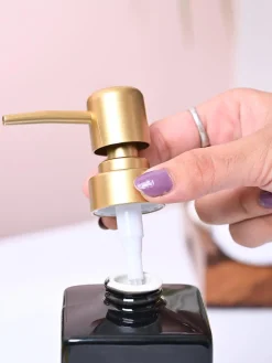 Black and Golden Square Soap Dispenser
