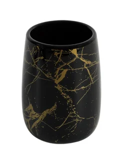 Black Ceramic Bathroom Set Of 4 - Stone Finish, Bath Accessories