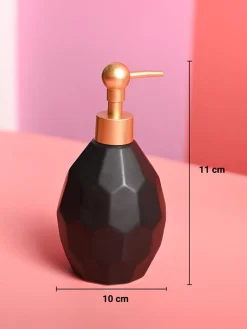 Black Ceramic Soap Dispenser - Set Of 4