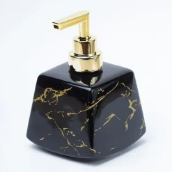 Black Ceramic Soap Dispenser - Stone Finish, Bath Accessories