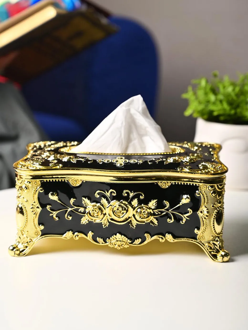 Black Chic Tissue Box - Rectangle Shape
