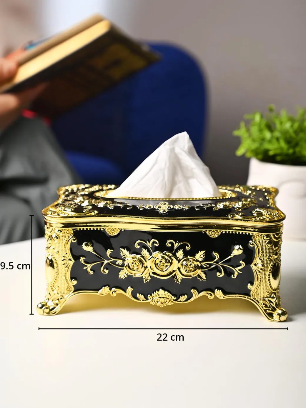 Black Chic Tissue Box - Rectangle Shape