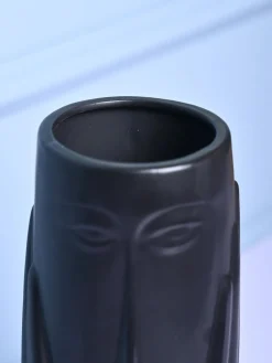 Black Glossy Ceramic Vase - Artistic Elegance