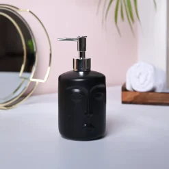 Black Matte Face Soap Dispenser - Cylindrical Shape