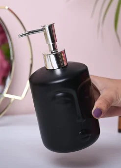 Black Matte Face Soap Dispenser - Cylindrical Shape