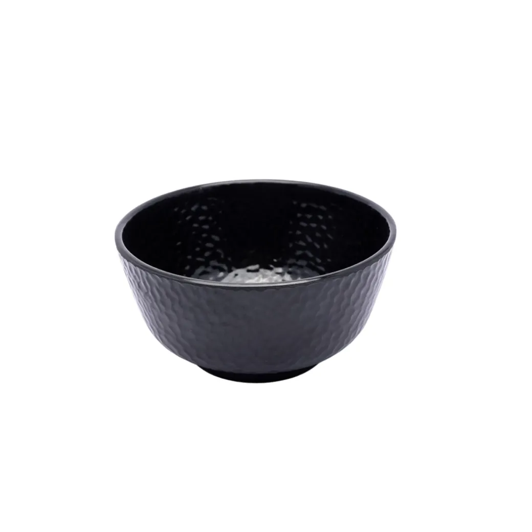 Black Melamine Dinner Set Of 18 Pcs - 6 Full & 6 Quarter Plates + 6 Bowls