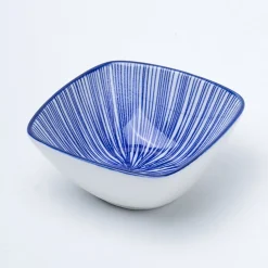 Blue Ceramic Dish, Pack Of 3 - Geometric Pattern, Serveware