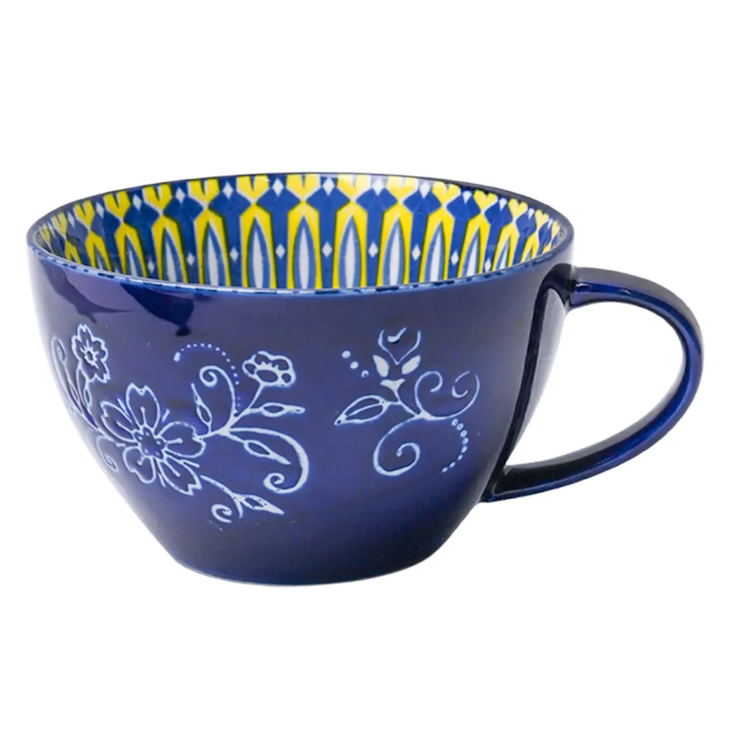 Blue Geometry 480ml Cup