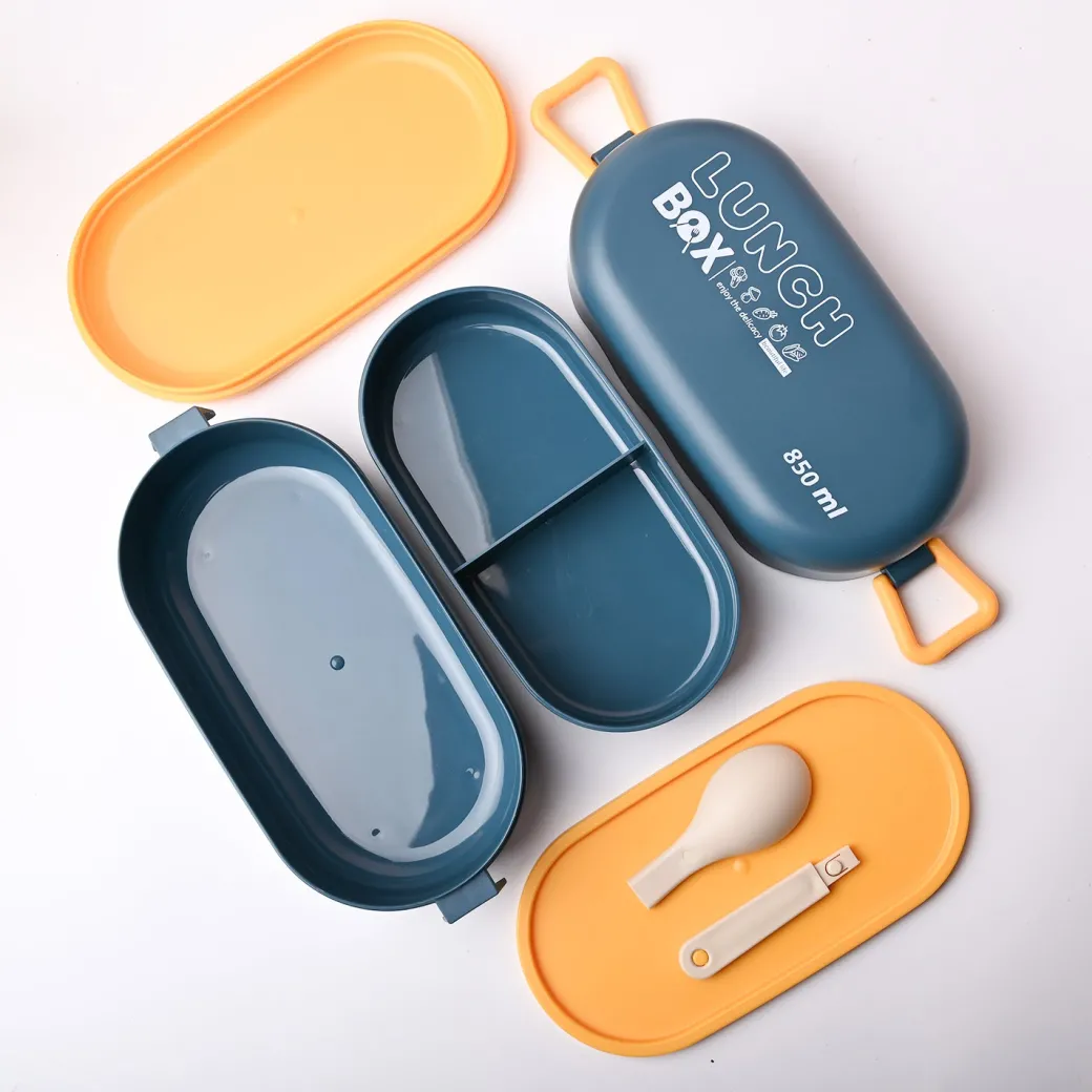Blue Lunch Box with Spoon (850ml)