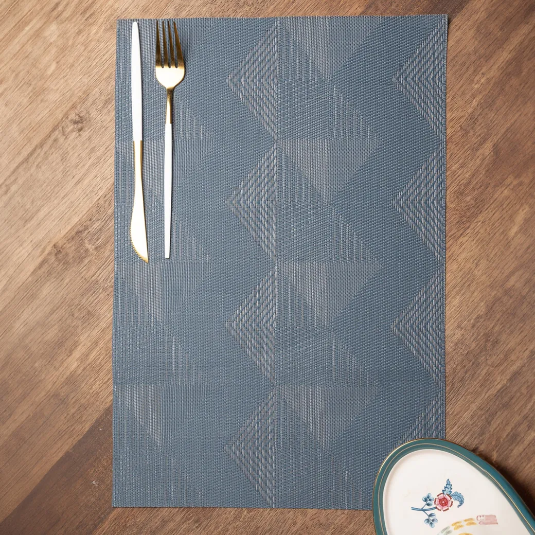 Blue Tringle Pattern - Placemat Mat Set Of 4
