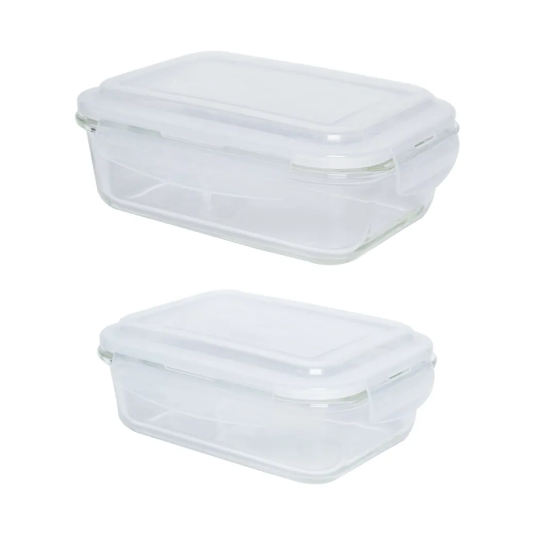 Borosilicate Food Containers (Pack of 2 - 640ml & 1040ml)