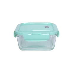Borosilicate Food Containers (Pack of 2 - 340ml & 570ml) Green Lid