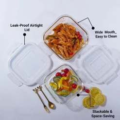 Borosilicate Food Containers (Pack of 2 - 800ml & 1200ml)