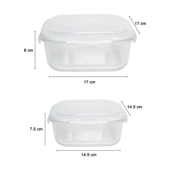 Borosilicate Food Containers (Pack of 2 - 800ml & 1200ml)