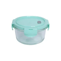 Borosilicate Food Containers (Pack of 2 - 410ml & 570ml) Green Lid