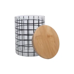 Borosilicate Glass Jar - 700Ml, Square Prints