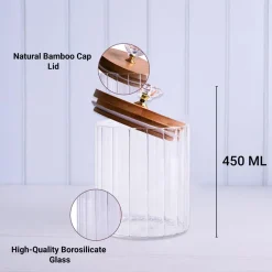 Borosilicate Glass Jar - 450Ml, Glass Texture