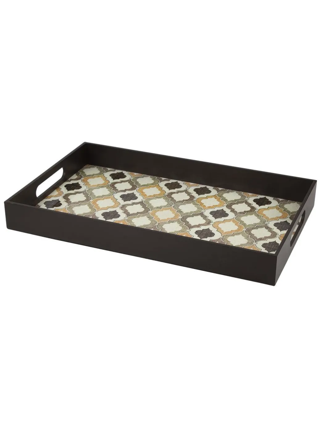 Brown Rectangular Tray with Handle - Market99