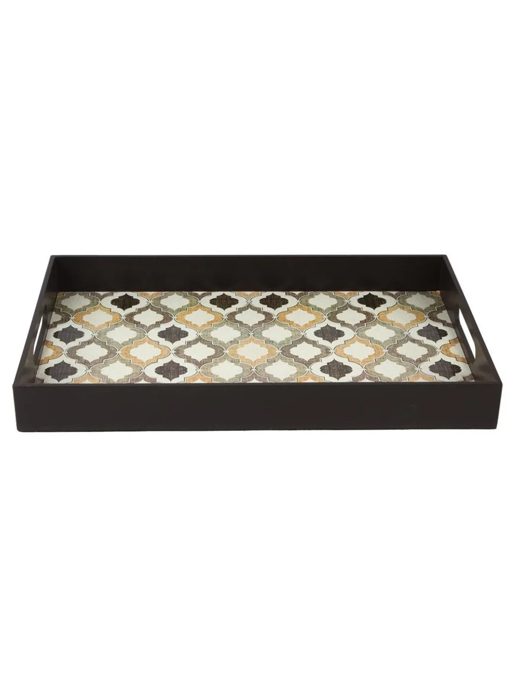 Brown Rectangular Tray with Handle - Market99
