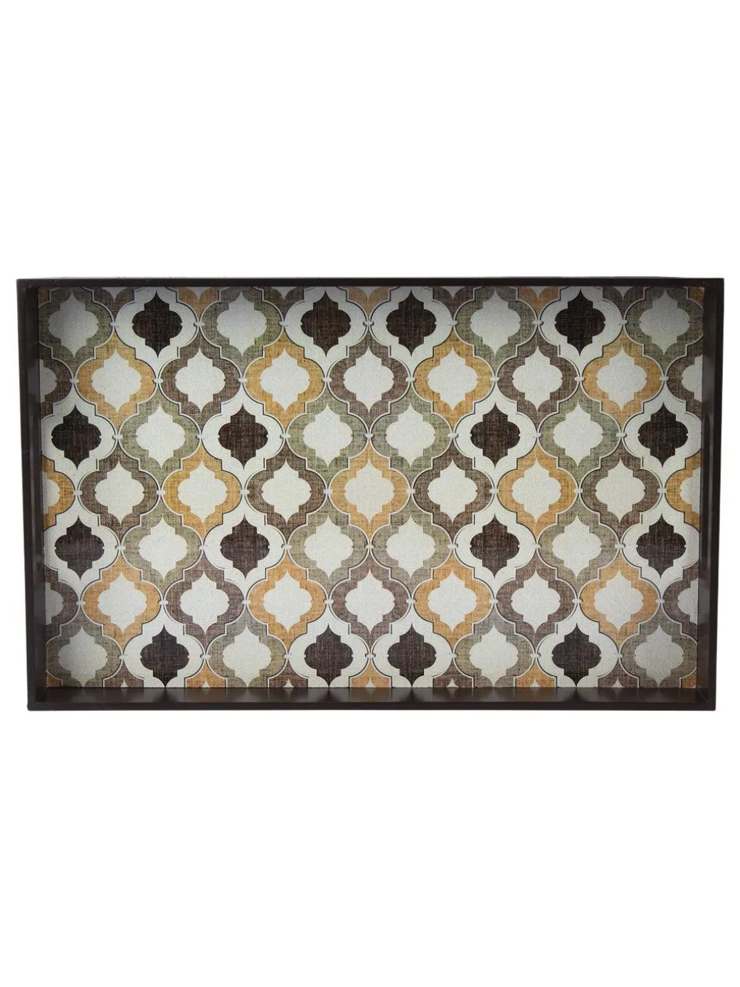 Brown Rectangular Tray with Handle - Market99