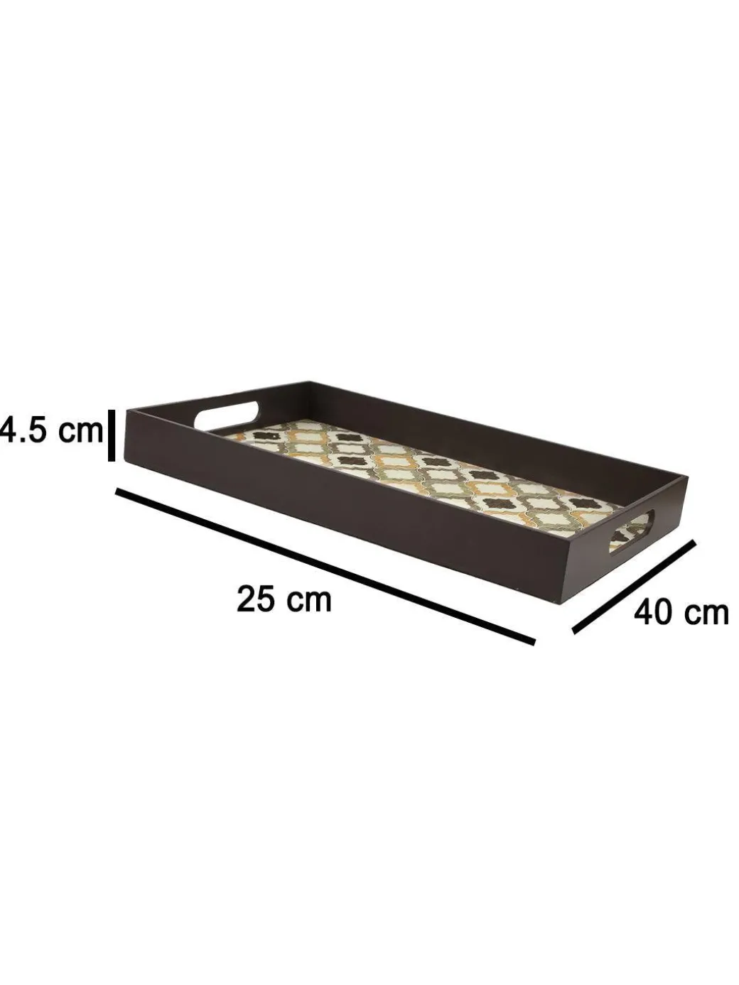 Brown Rectangular Tray with Handle - Market99
