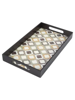 Brown Rectangular Tray with handle - Market99