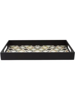 Brown Rectangular Tray with handle - Market99