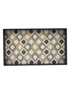 Brown Rectangular Tray with handle - Market99
