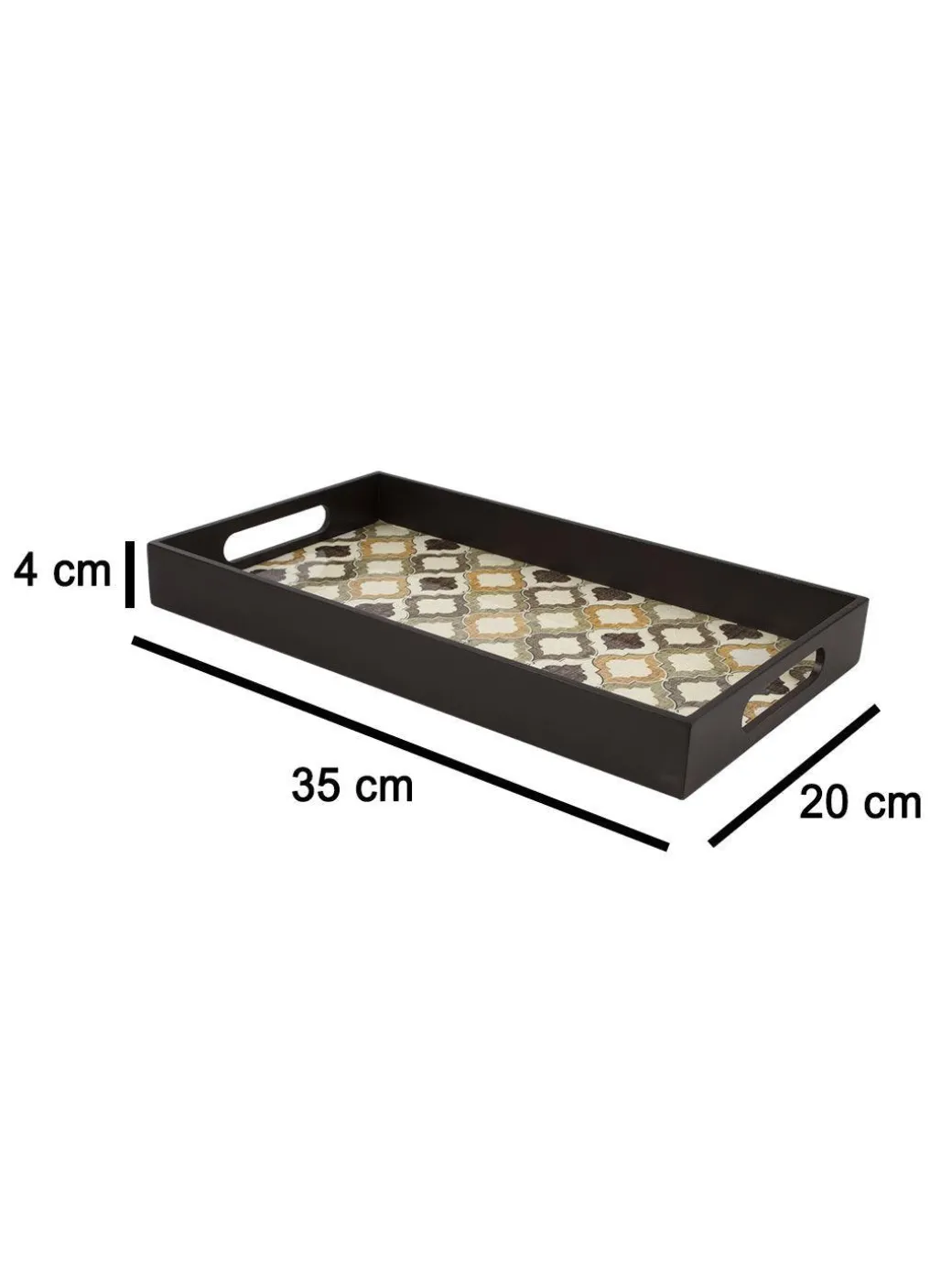 Brown Rectangular Tray with handle - Market99