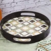 Brown Round Tray with handle - Market99