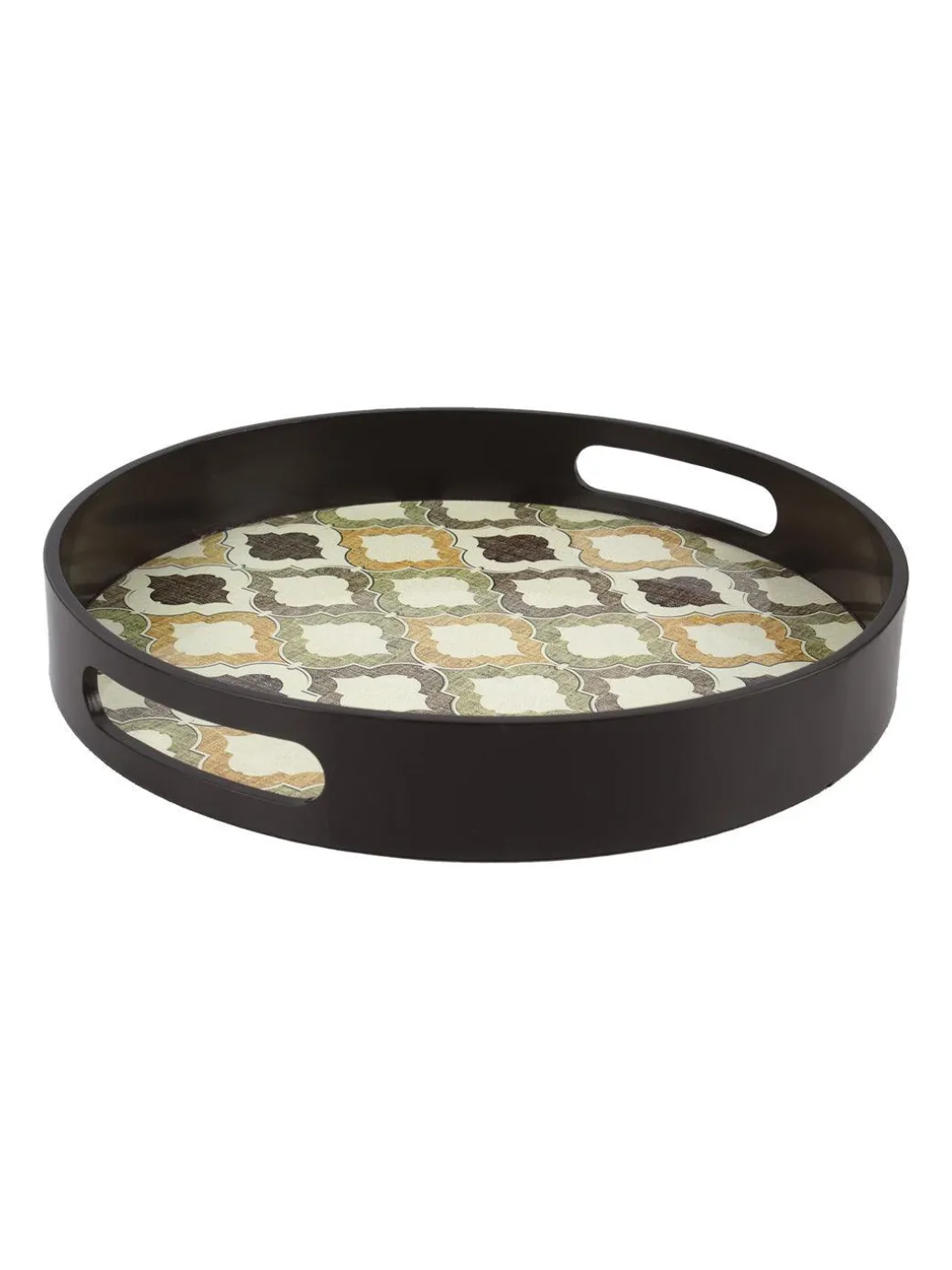 Brown Round Tray with handle - Market99